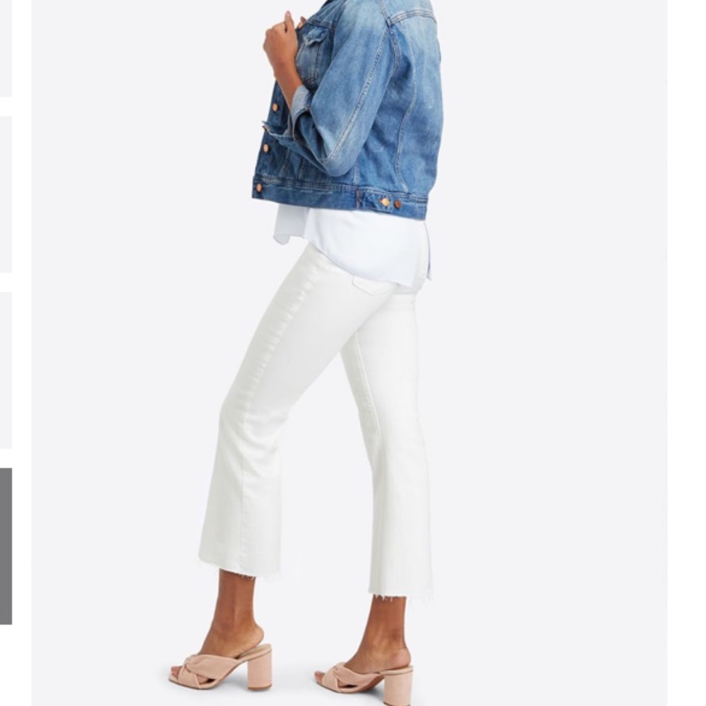 SPANX White Cropped Kick Flare Pants